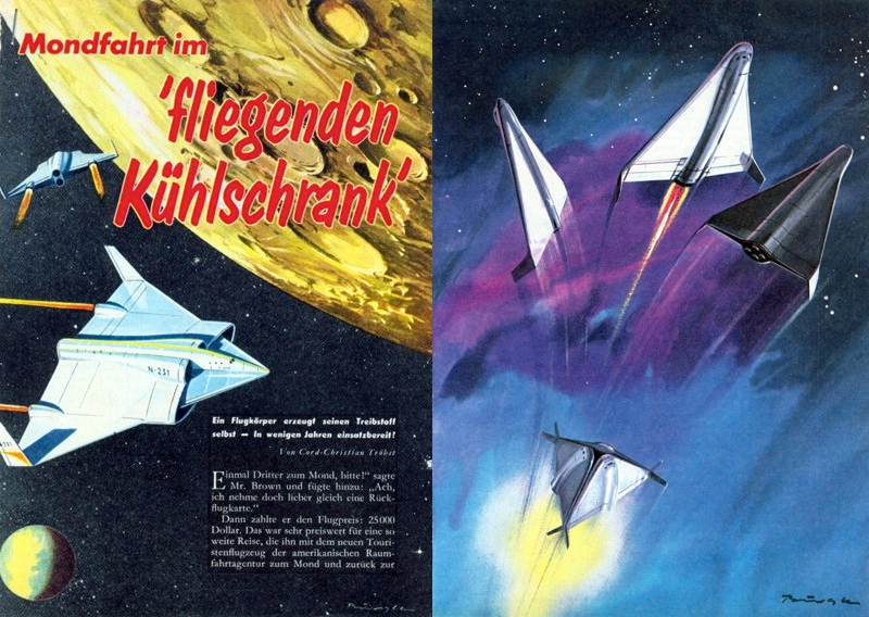 Illustration for article titled Los increíbles dibujos que imaginaron el espacio antes de alcanzarlo